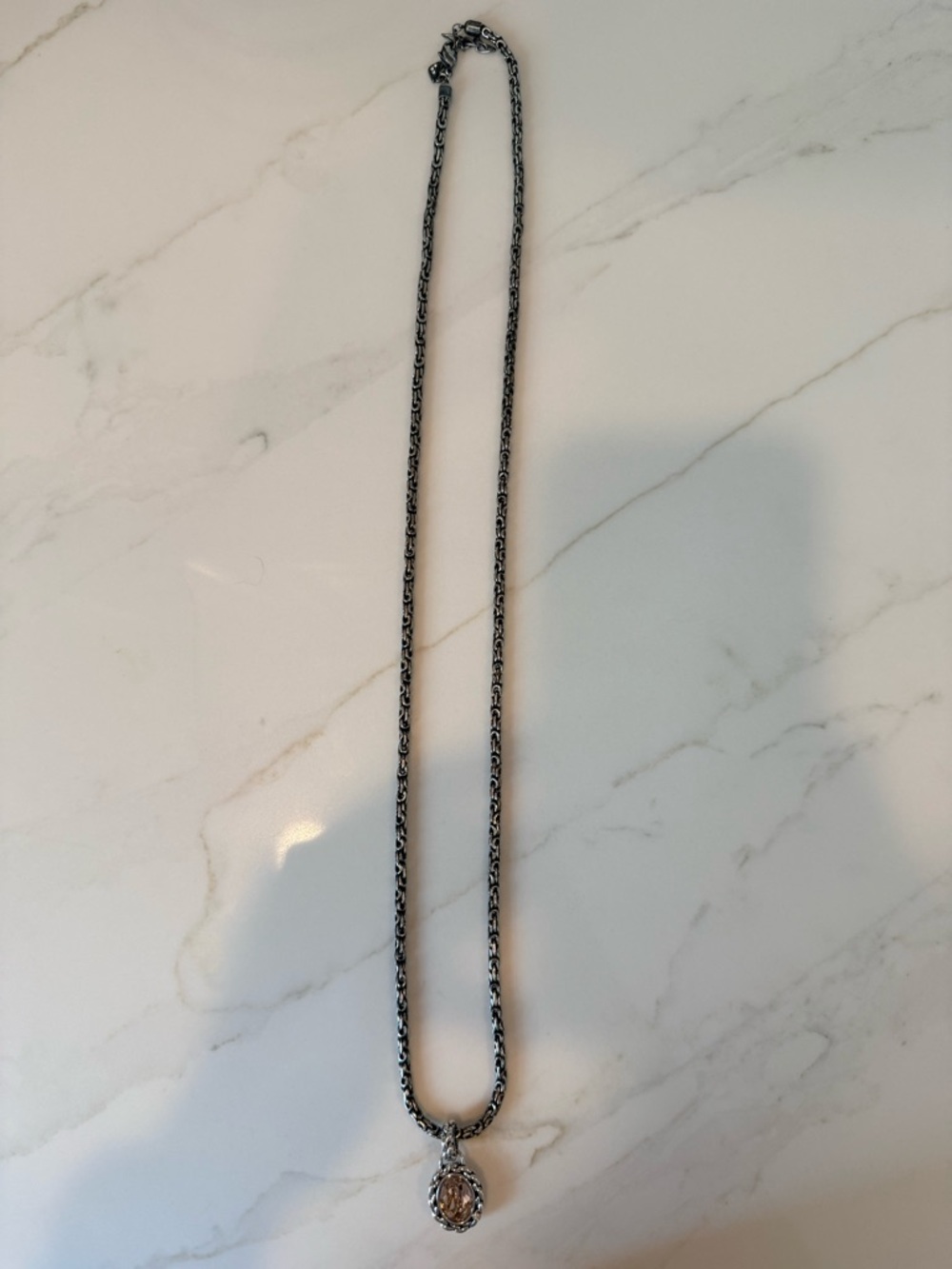 Swarovski Silver-Tone Pendant Necklace with Crystal